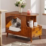 Padma house cat cabinet litter box furniture armoire � chat liti�re box armoire avec tiroir, table de ...