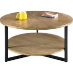 Padma house table basse bois, table basse ronde pour salon 85 cm, tables basses circulaire � 2 niveaux ...