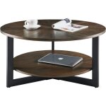 Padma house table basse bois, table basse ronde pour salon 85 cm, tables basses circulaire � 2 niveaux ...