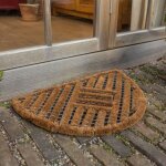Paillasson lot de 2 40x60 cm demi - rond avec brosses tapis de coco ext�rieur