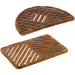 Paillasson lot de 2 mix 40x60cm demi - rond et naturel avec brosses ext�rieur