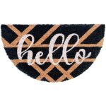 Paillasson coco 38x68 cm antidrapant tapis demi - lune extrieur porte entre - g