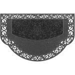 Paillasson demi - lune �l�gant welcome antid�rapant robuste absorbant - noir