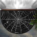 Paillasson demi - rond halloween 6090cm motif toile daraignée noir lavable salon chambre bureau décoration ... Paillasson demi - rond halloween 6090cm motif toile daraignée noir lavable salon chambre bureau décoration ...
