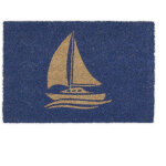 Paillasson fibre de coco voilier bleu
