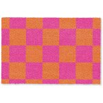Paillasson impression �chiquier - orange - rose - blocs 60x40 cm