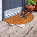 Paillasson moderne en fibre de coco 60 x 90 cm demi - cercle nature