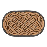 Paillasson ovale en caoutchouc et fibre de coco tiss l - noir / beige - l 75 x p 45, 2 cm - livraison ...