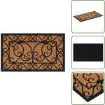 Paillasson rectangulaire 45x75 cm caoutchouc et fibre de coco - tapis d'entr�e - paillasson ext�rieur ...