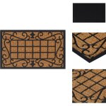Paillasson rectangulaire 45x75 cm caoutchouc et fibre de coco - tapis d'entr�e - paillasson ext�rieur ...
