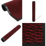 Paillasson rectangulaire 80 x 120 cm rouge - tapis d'entre - paillasson intrieur - tapis absorbant ...