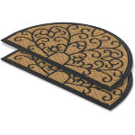 Paillasson welcome demi - rond lot de 2 45x75cm, coco et caoutchouc