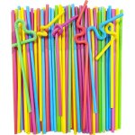Pailles 200 pi�ces de paille � boire pailles r�utilisables color�es flexible pliable pailles � boire ...