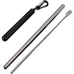 Paille r�tractable avec brosse de nettoyage pour des choix durables � chaque aventure (noir)