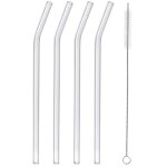 Pailles en verre avec goupillon 20 cm 5 pi�ces.