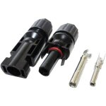 Paire de connecteurs de c�ble de panneau solaire m�le / femelle, doubles bagues d'�tanch�it� pour un ...