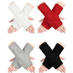 Paires de mitaines chaudes en maille pour femme, id�ales pour l'hiver. / / .