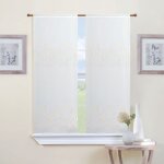 Paire de petits voilages brod�s pour fen�tre taupe 60x120 cm