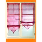 Paire de petits voilages organza  fine rayures et fils brillants 'alize' ivoire 57x160cm