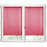 Paire de rideaux voile 70 x 200 cm brise bise rouge