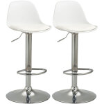 Paire de tabourets de bar r�glables avec dossier et repose - pieds, tabourets tournants pour cuisine, ...