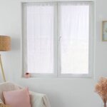 Paire de voilages  lolita  60x120cm blanc & rose