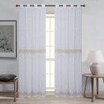 Paire de voilages macramé pour baie vitrée taupe 140x240 cm Paire de voilages macramé pour baie vitrée taupe 140x240 cm