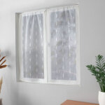 Paire de voilage � motif  copper  60x160cm blanc