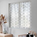 Paire de voilage � motif  copper  60x160cm blanc & noir