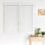 Paire voilages motif feuilles bananes blanc 60x120 cm