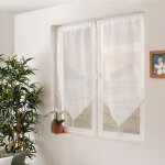 Paire de voilages � pointes  sabl�  60x120cm blanc