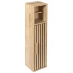 Meuble d�rouleur papier toilettes 1 portes effet bois avec tasseaux - pajan