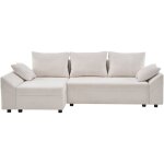 Palozi sofa - canap� d'angle convertible et reversible en tissu textur� 'vaugirard ii' - 3 places - beige ...