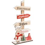 Pancarte de nol en bois enneig rouge vert et naturel h 29. 5 cm - feeric christmas