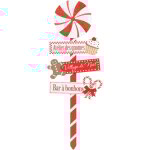 Pancarte village de no�l en bois rouge et blanc h 110 cm - feeric christmas