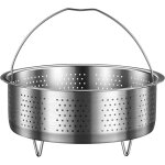 Panier en acier inoxydable avec poign�e et support de pied, insert universel pour casserole avec trou ...