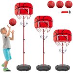 Panier de basket ext�rieur pour enfants, avec 2 filets, 3 ballons de basket, pompe et outils d'installation, ...