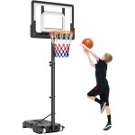 Panier de basket sur pied - hauteur rglable 1, 6m  2, 1m avec filet et roulettes, portable jouet exterieur ...