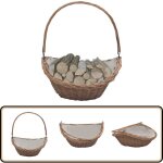 Panier  bois de chauffage avec poigne 57x46, 5x52 cm marron - paniers  bois - panier  bches - rangement ...