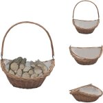 Panier  bois de chauffage avec poigne 57x46, 5x52 cm marron - paniers  bois - panier  bches - rangement ...