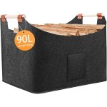 Panier � bois de chemin�e en feutre xxl (96 l, 60 x 40 x 40 cm), panier � bois de chemin�e, grand panier ...