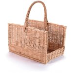 Panier � bois de chemin�e, support, panier de chemin�e en osier, rectangulaire, petit, sans garniture ...