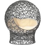 Panier chat - pawhut - coussin moelleux cr�me - support d�tachable, design sur�lev� - coussin cr�me, ...