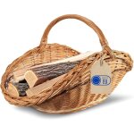 Panier chemin�e bois b�ches en osier 67 x 41 x 43 cm