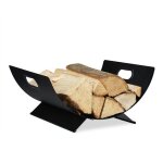 Panier de chemin�e - m�tal - panier de rangement pour b�ches - 40, 5 x 33 x 18, 5 cm - grand panier noir ...