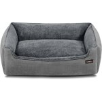 Panier pour chiens, lit pour animaux, canap�, tissu fa�on lin, bords rehauss�s, antiglisse, housse amovible ...