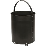 Panier en cuir � roulettes avec anse pour b�ches gorlin noir edilinox