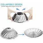 Paniers cuit - vapeur pliable panier vapeur pour l�gumes avec 4 pieds en acier inox diam�tre 14 - 23 ...
