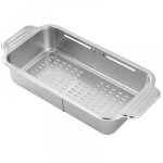 Panier �gouttoir extensible en acier inoxydable pour �vier de cuisine - pour laver les l�gumes et les ...