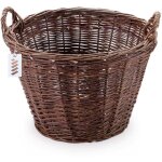 Panier de ferme en osier fonc� pour la r�colte des fruits, l�gumes, pommes de terre, pot de fleurs, ballon, ...